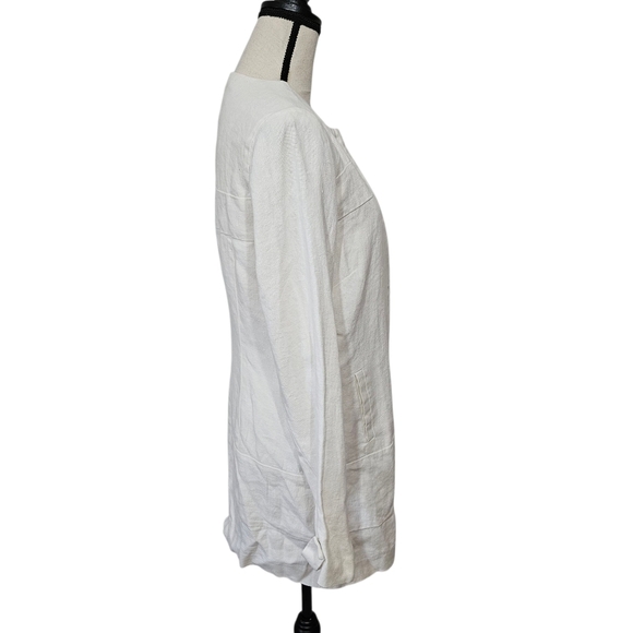 Malvin Hamburg Germany Size 8 Ivory I Love Linen Snap Closure Jacket - Picture 5 of 9